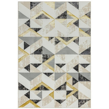 Orion OR11 Flag Modern Geometric Distressed Textured Soft-Touch Metallic Shimmer Yellow/Grey/Gold/Taupe/Cream Rug-Asiatic Carpets-Rug Love - The Most Loved Rug Store